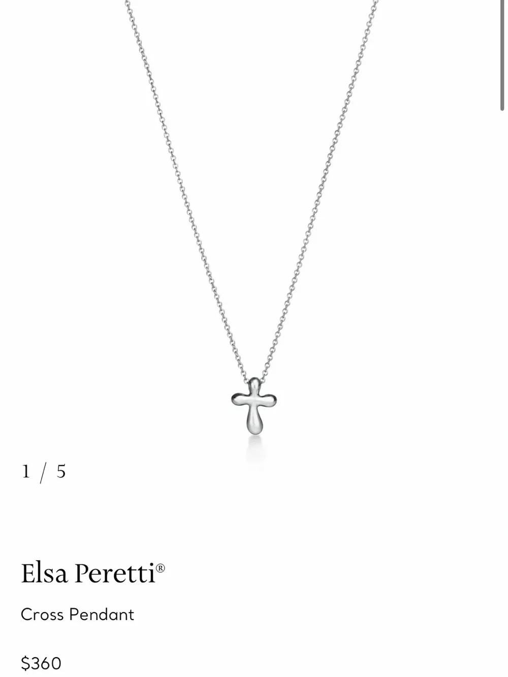 Tiffany & Co. Elsa Peretti Sterling Silver Smooth Cross Necklace - Silver - Picture 2 of 3